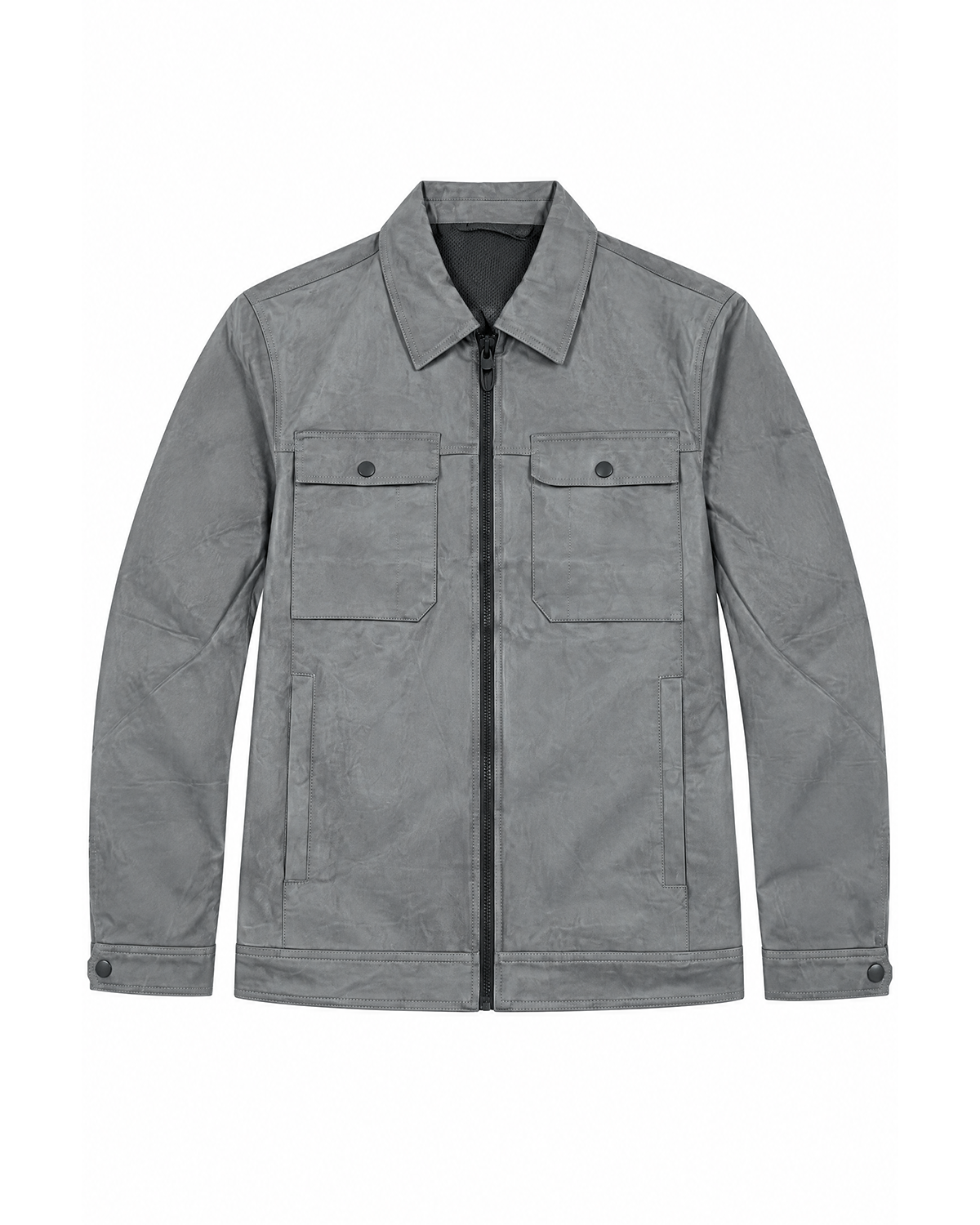 Grey Suede Trucker