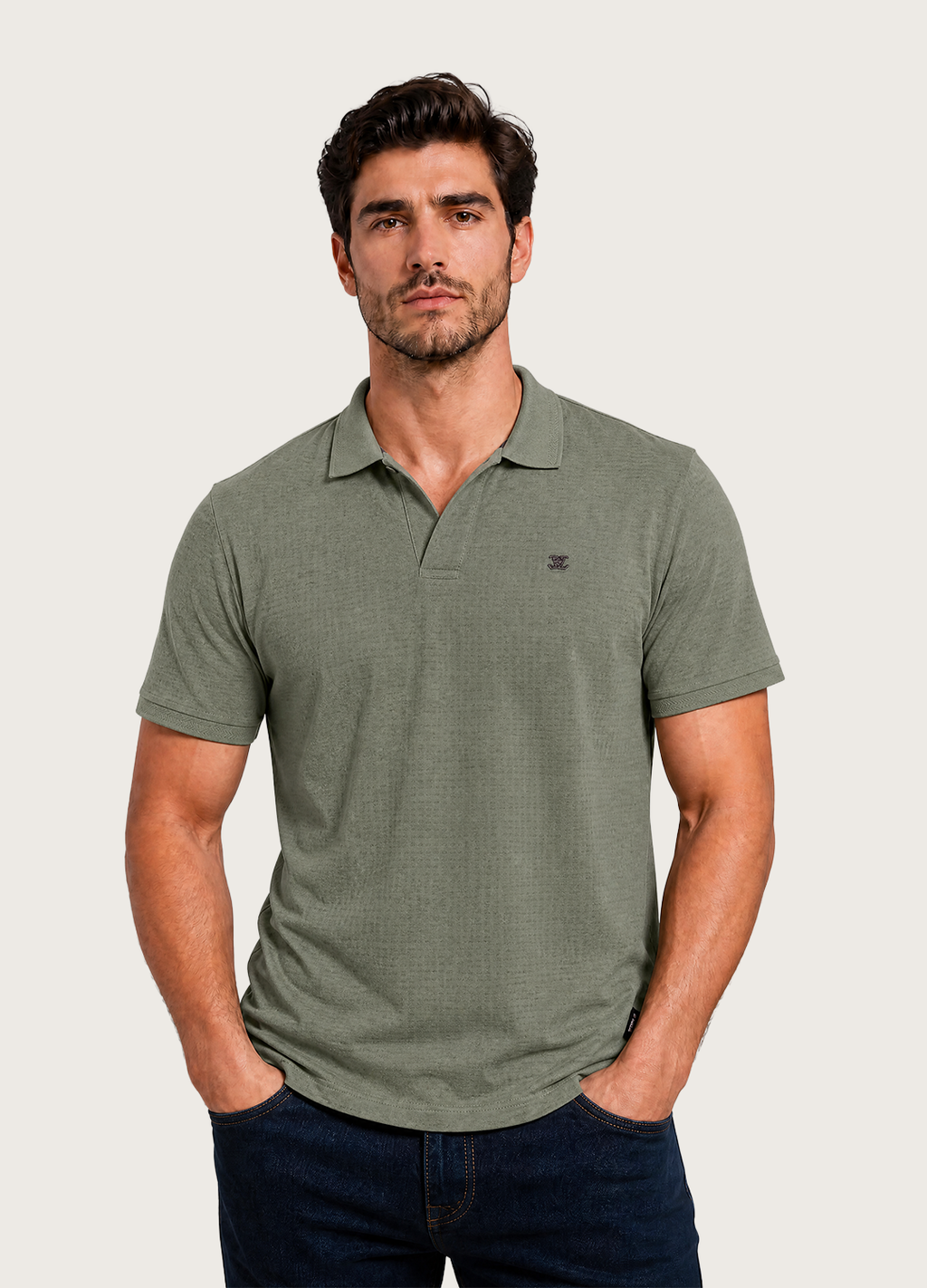 Olive Textured Polo