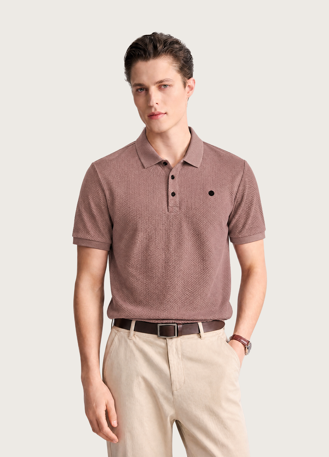 Rose Gold Textured Polo