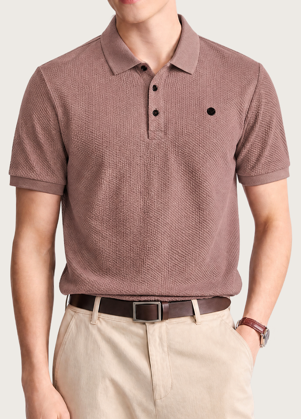 Rose Gold Textured Polo