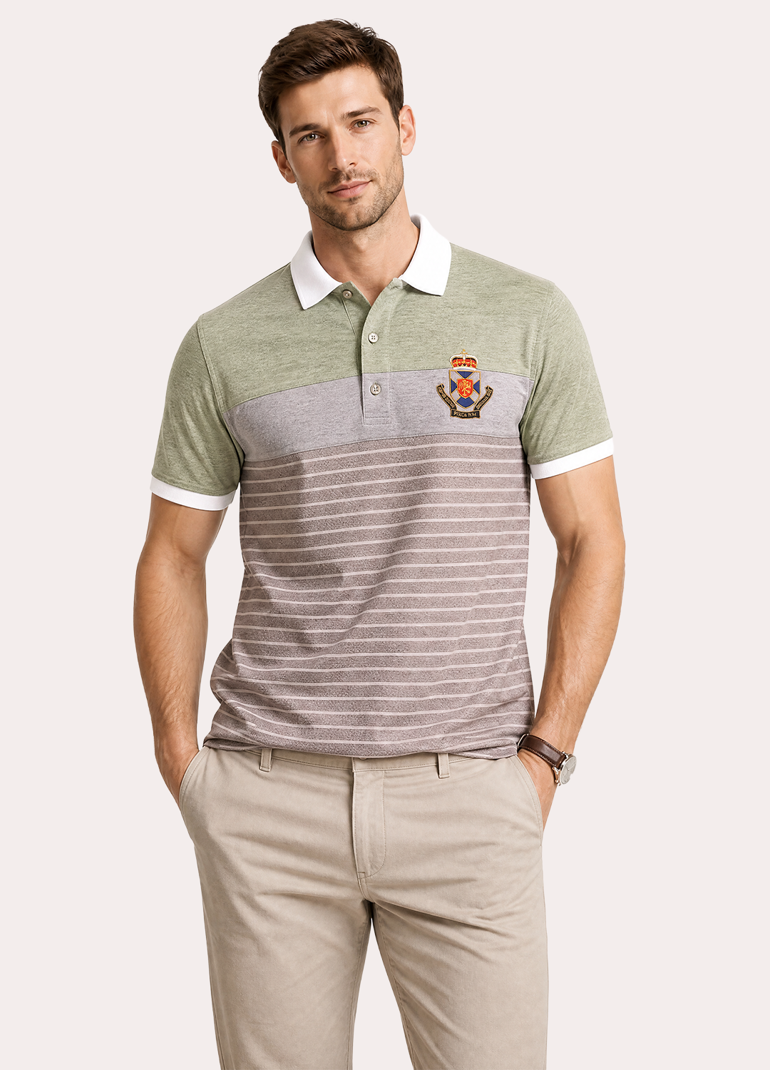 Lining White Collar Polo