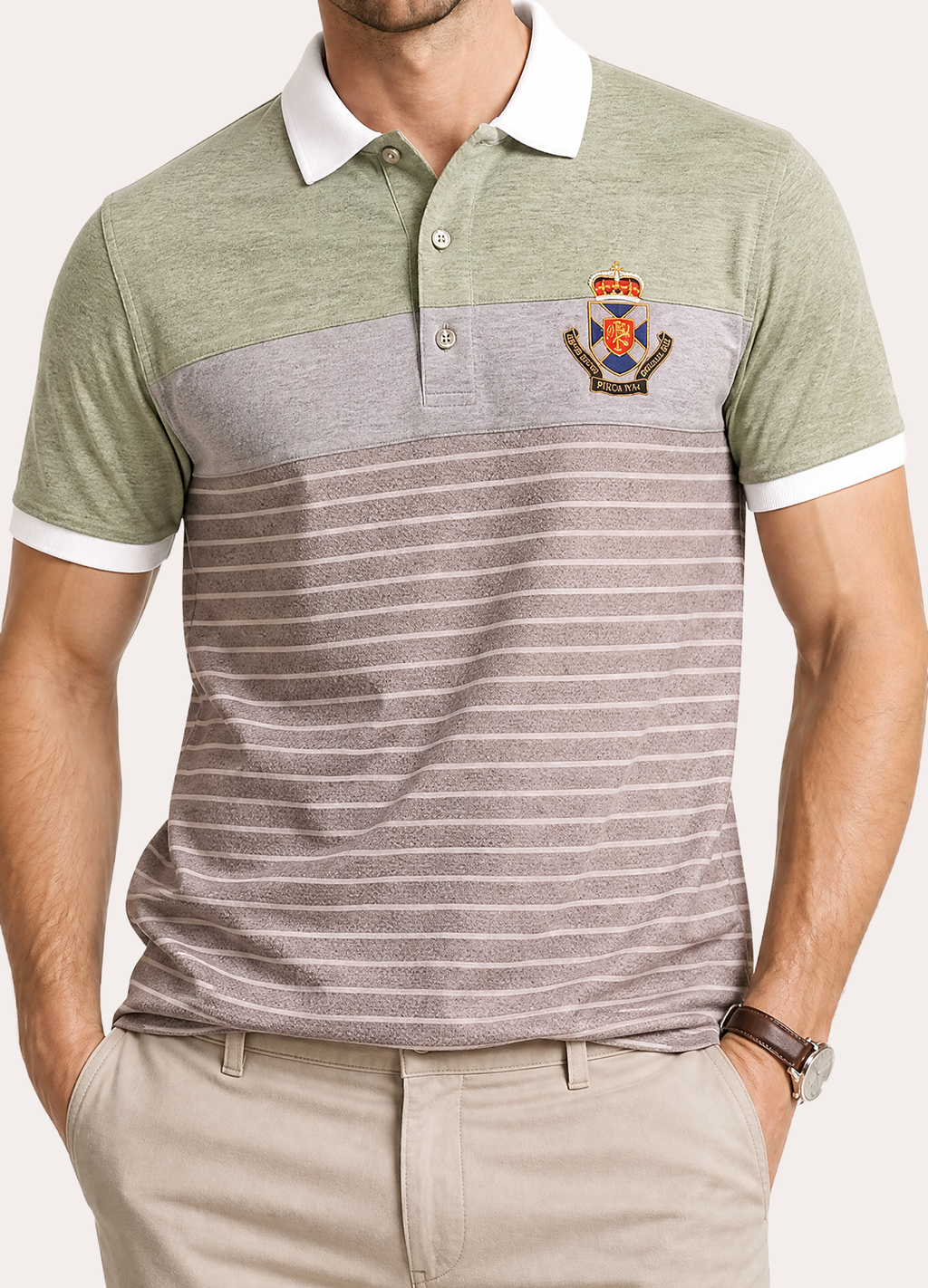 Lining White Collar Polo