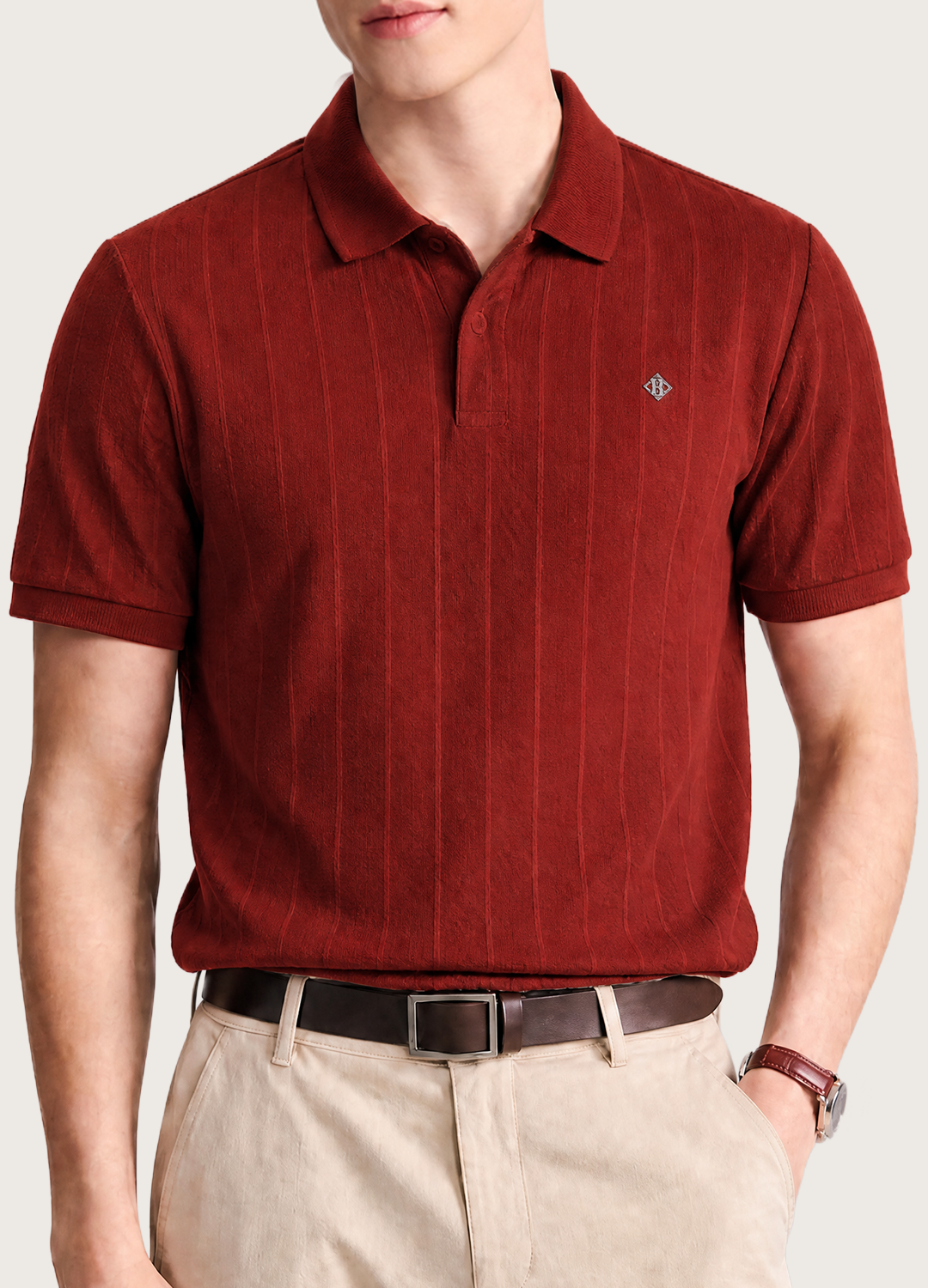 Line Textured Polo