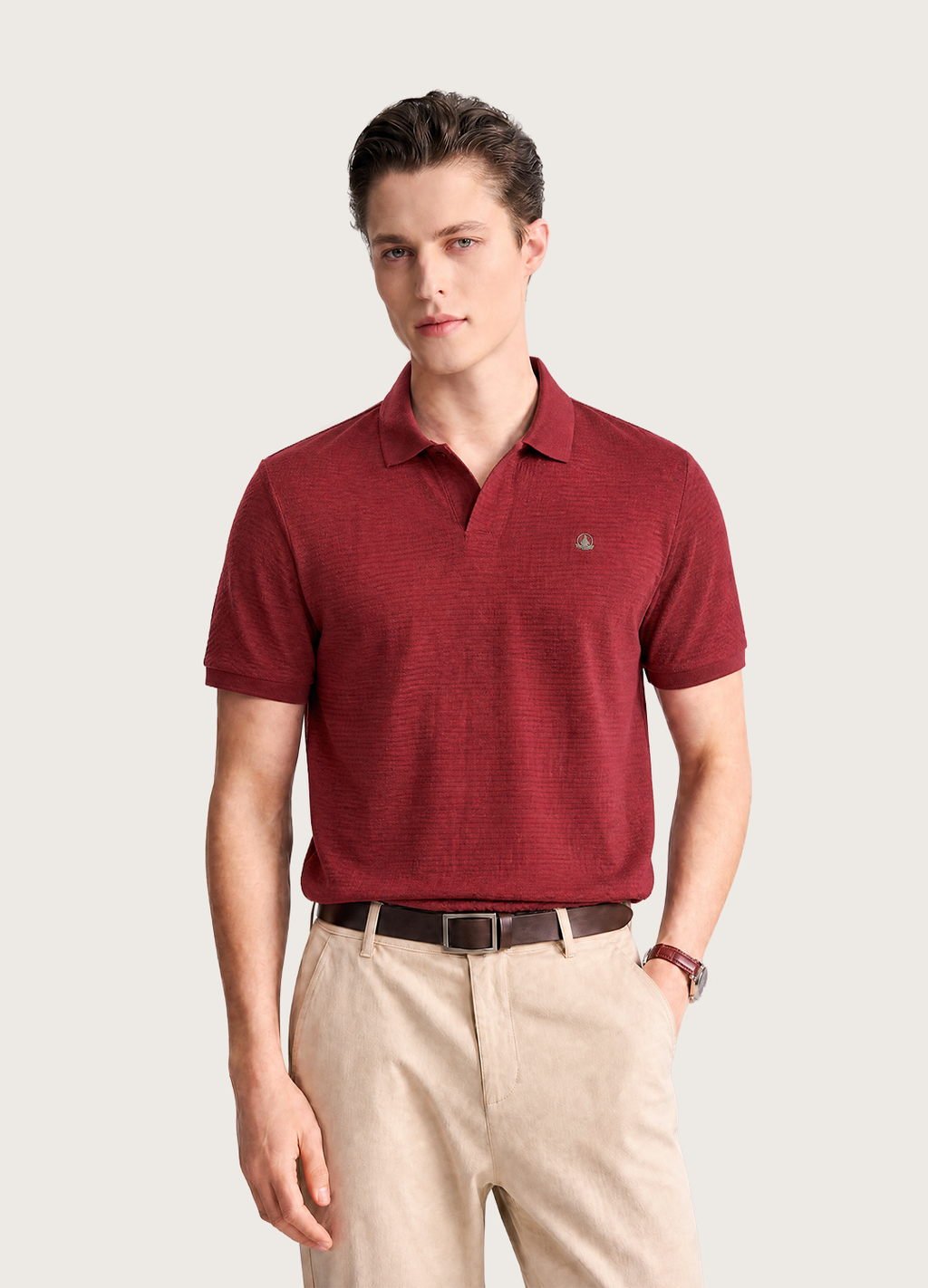 Johnny Collar Textured Polo