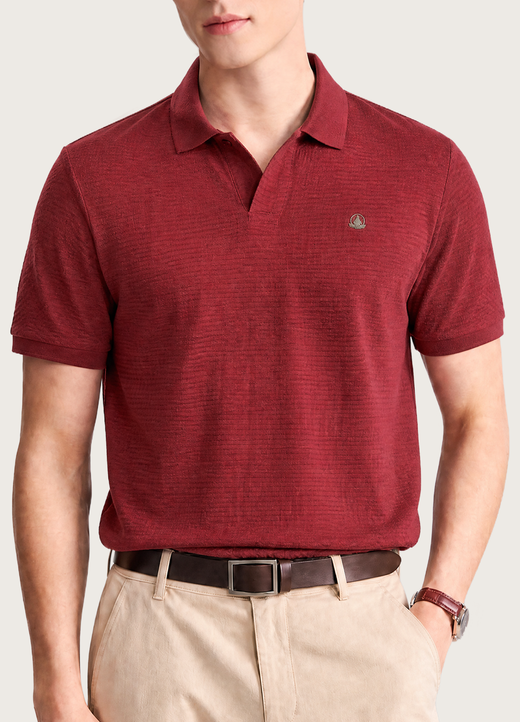Johnny Collar Textured Polo
