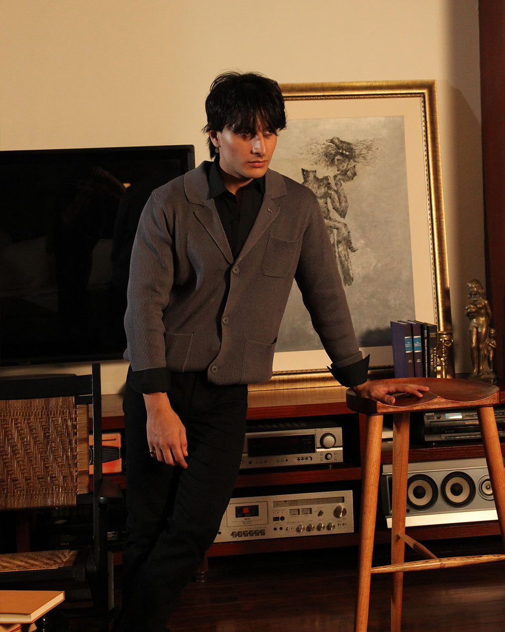 Men’s Ribbed Knit Button-Up Cardigan
