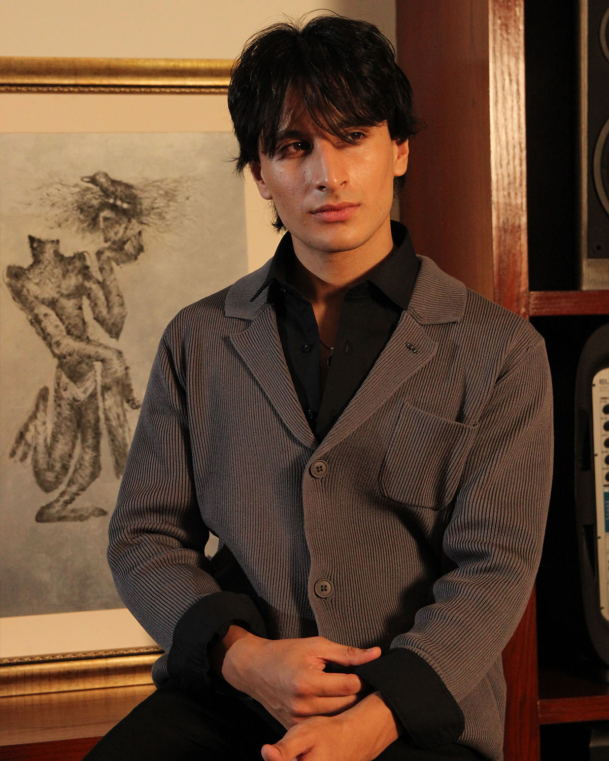 Men’s Ribbed Knit Button-Up Cardigan