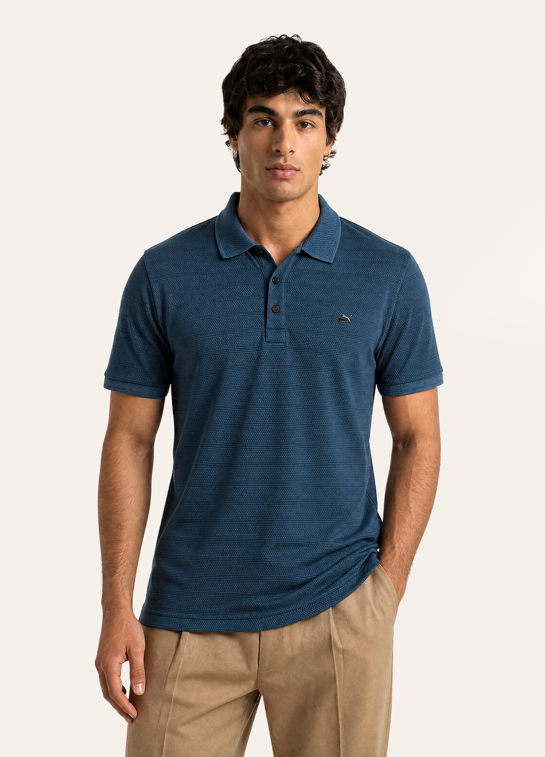 Button Textured Polo