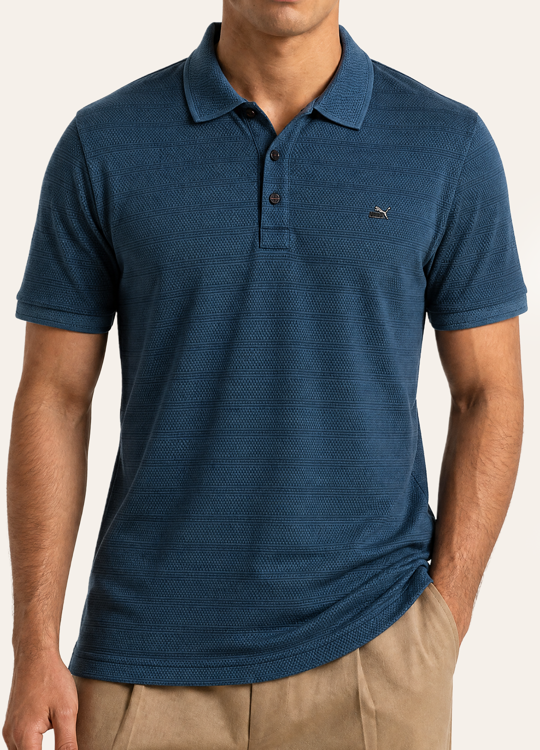 Button Textured Polo