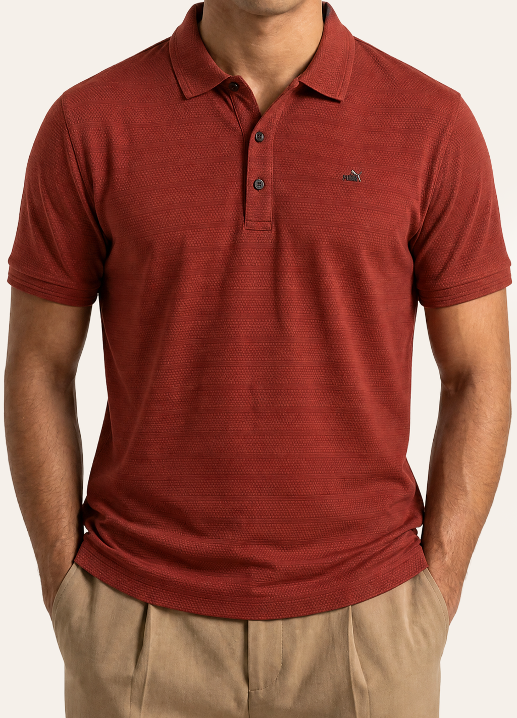 Rust Button Polo