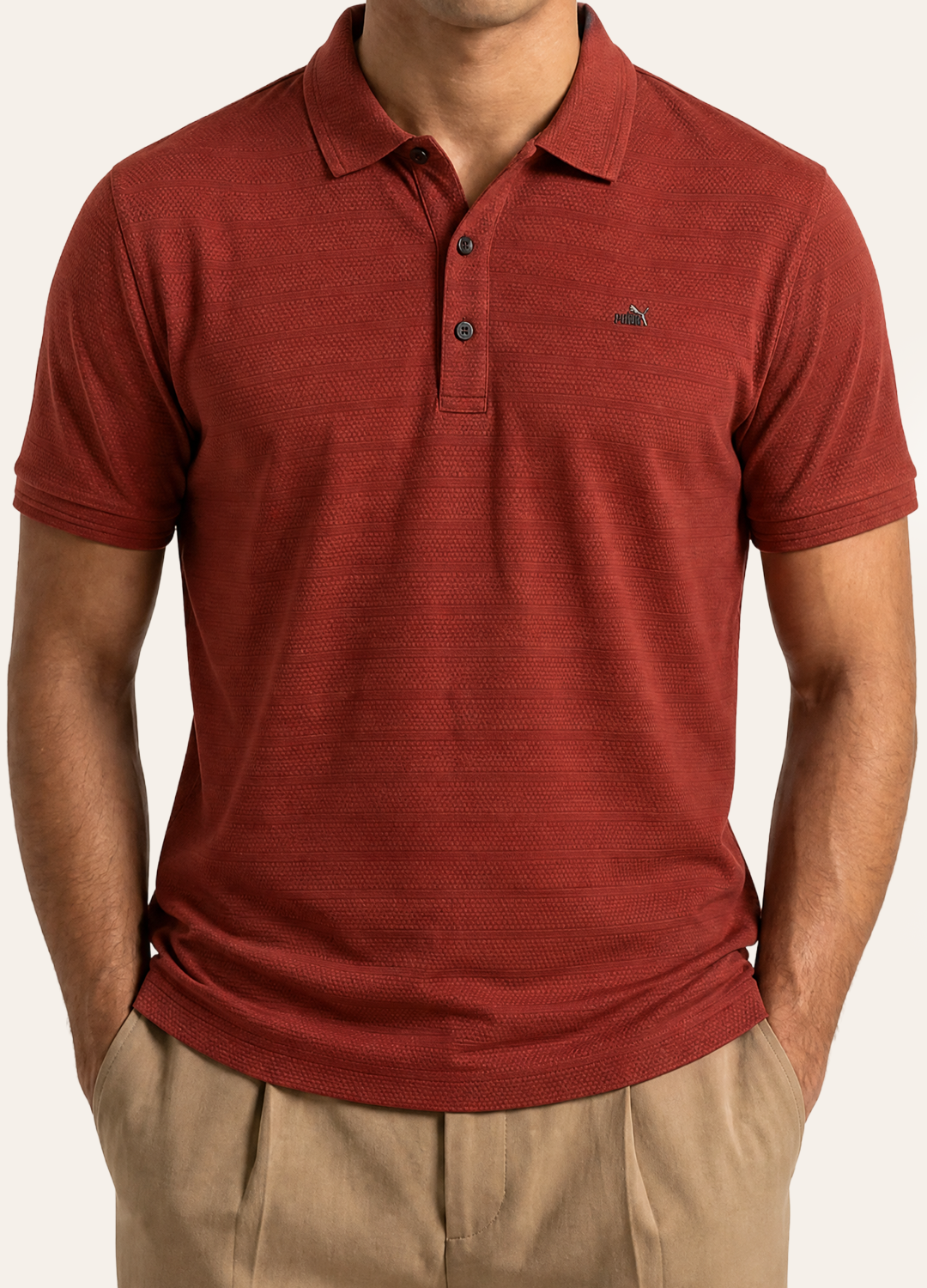 Rust Button Polo