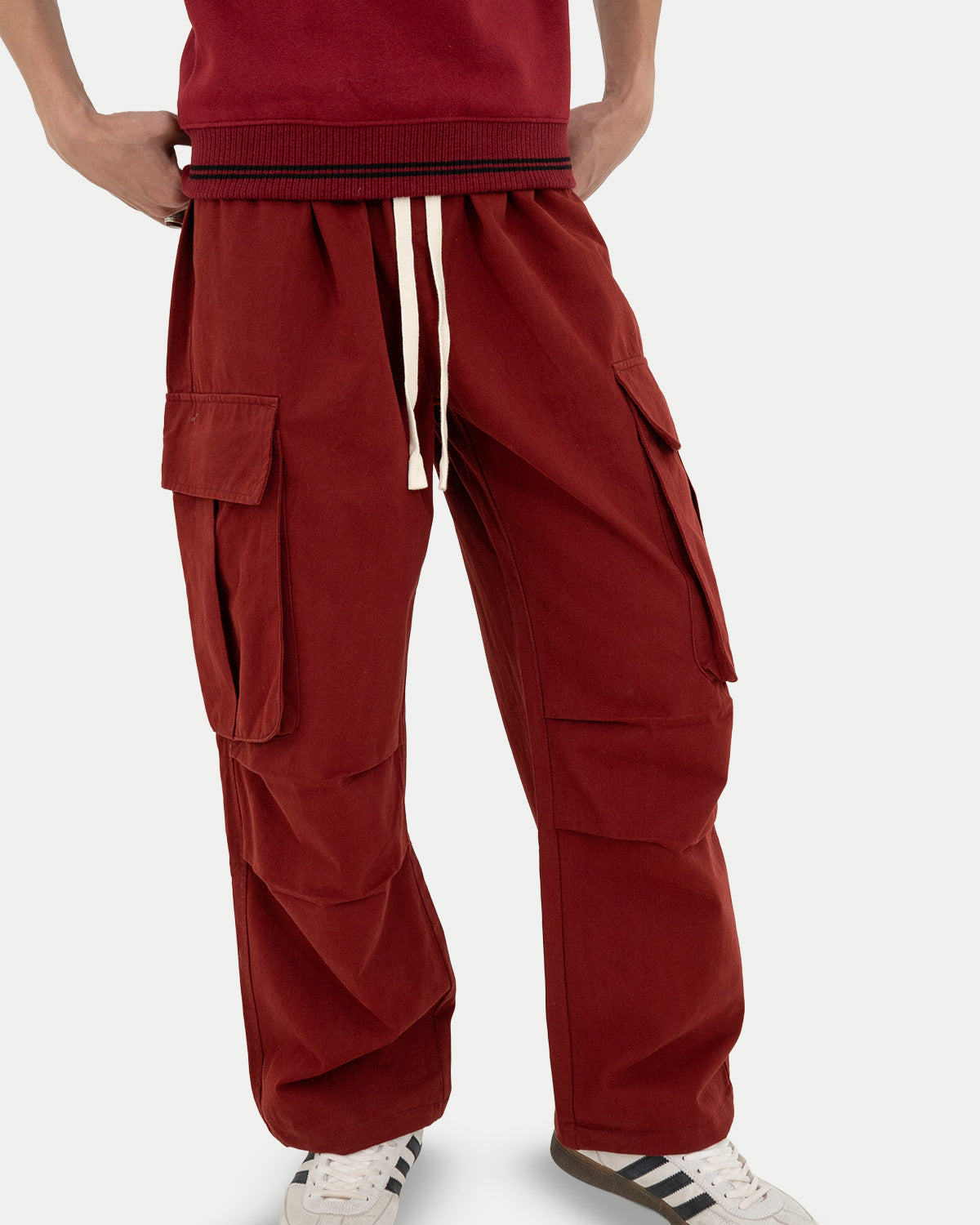 Loose Fit Maroon Cargo