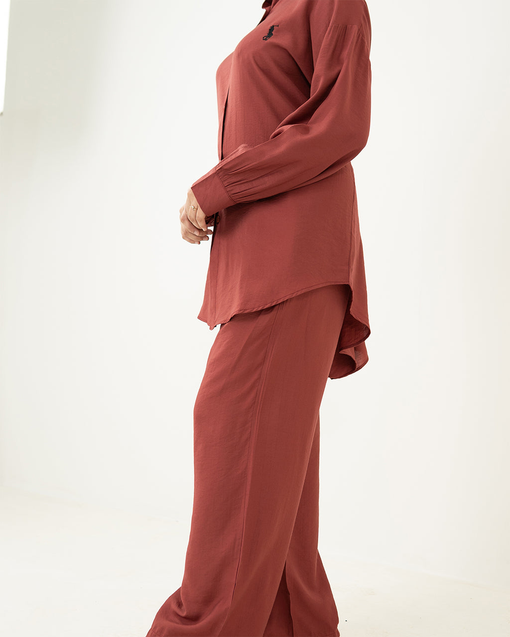 Maroon Polo Co-ord Set