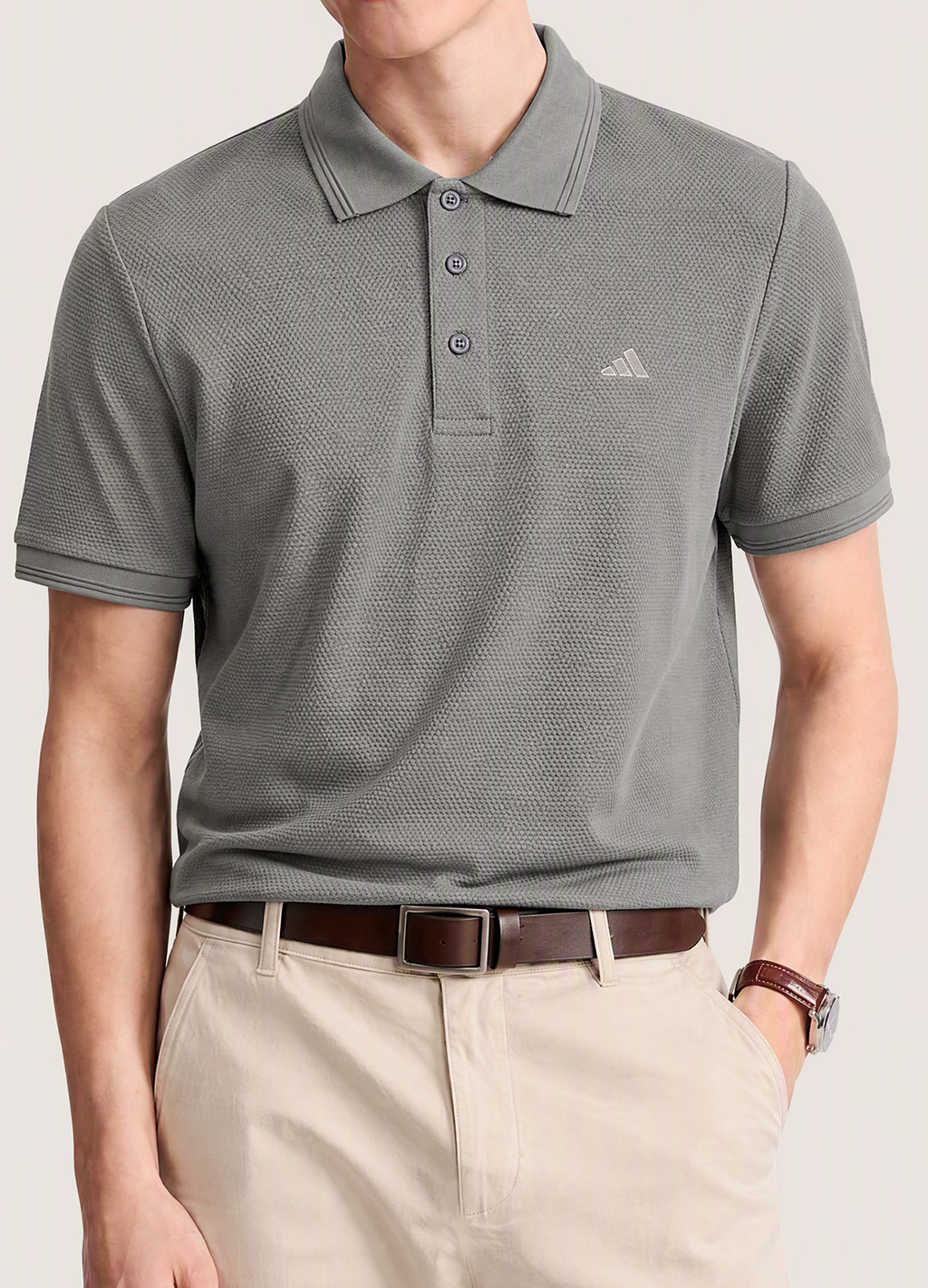 Grey Knit Polo