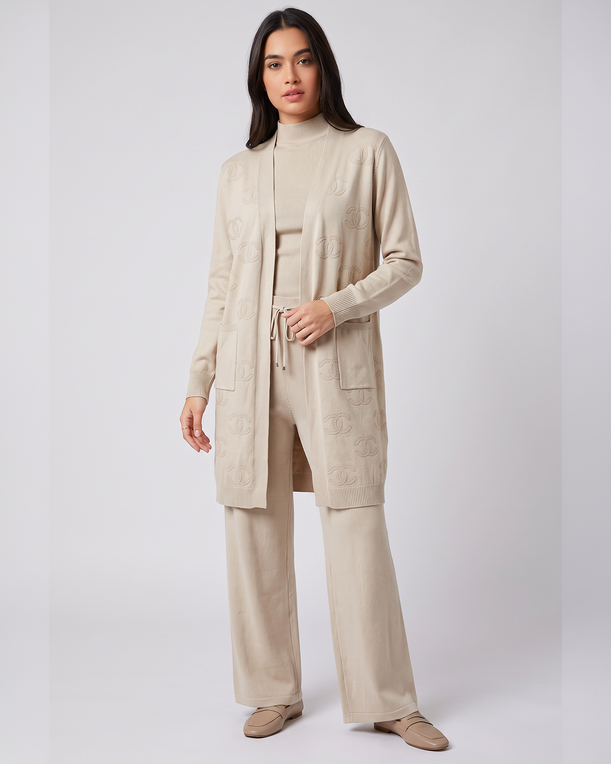Long Cardigan Style Co-ord 3pc