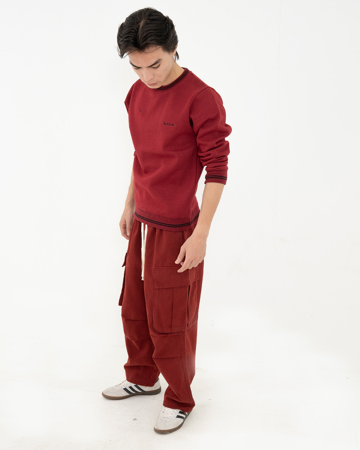 Loose Fit Maroon Cargo