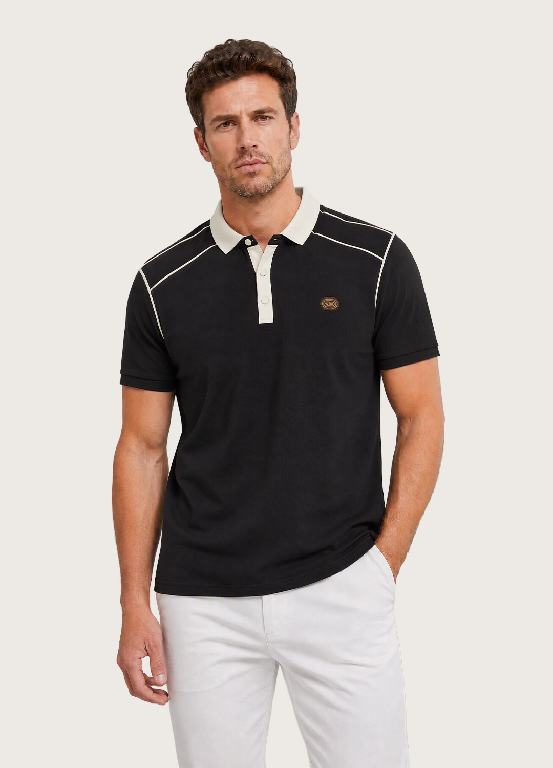 White Stripe Polo