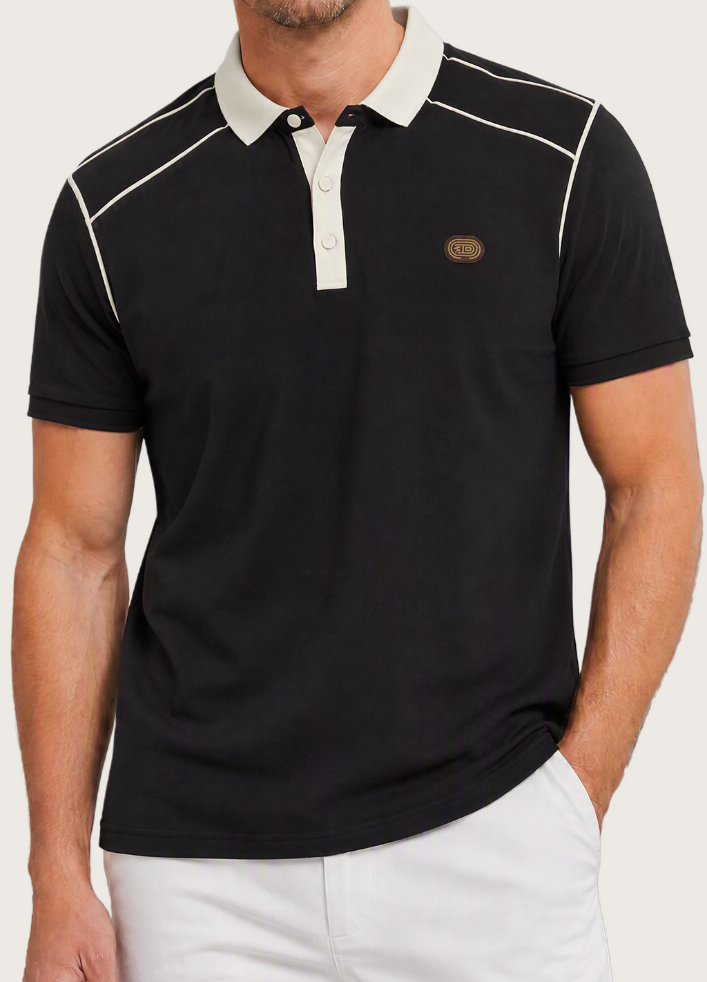 White Stripe Polo