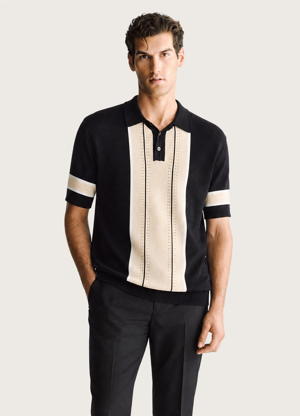 Panel Knit Polo