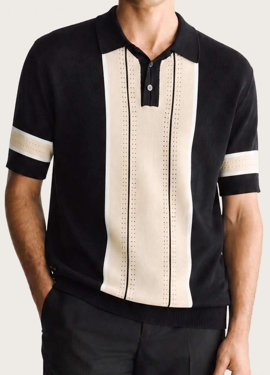 Panel Knit Polo