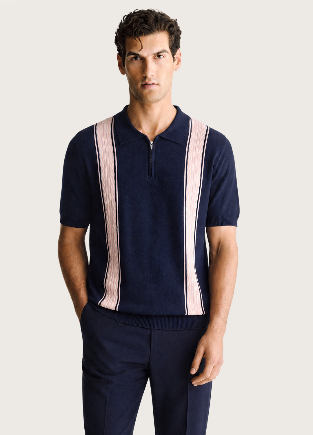 Stripe Panel Polo