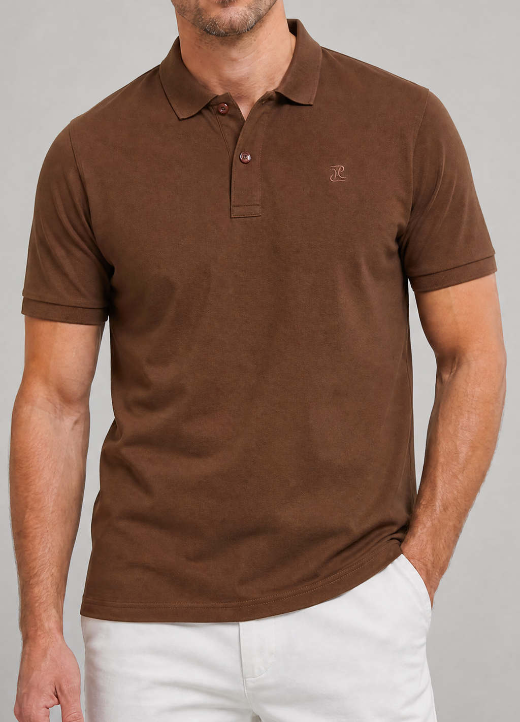 Brown Knit Polo