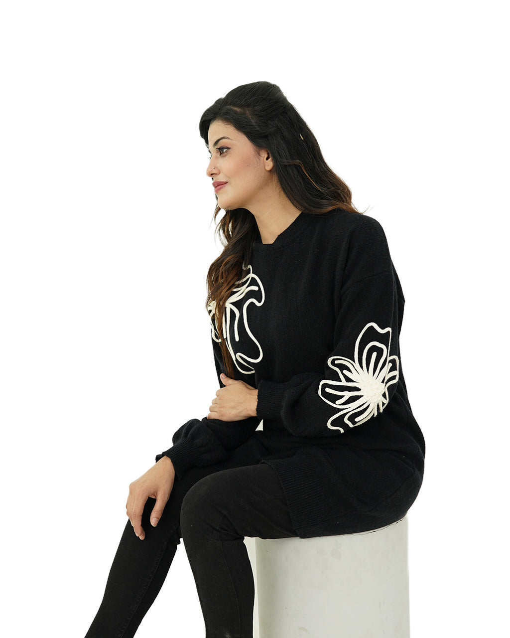 Black Bloom Sweater