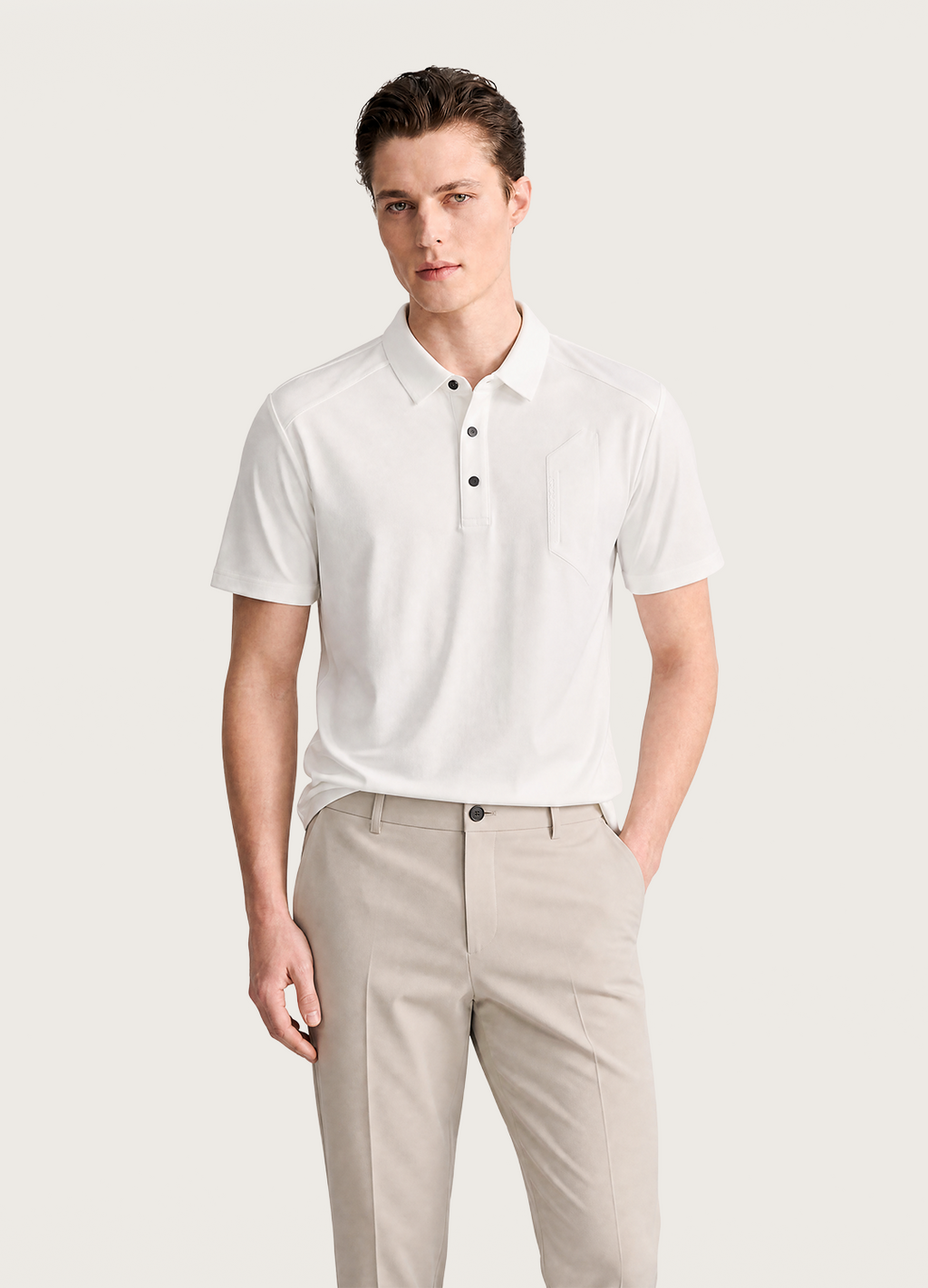 White Branded Polo
