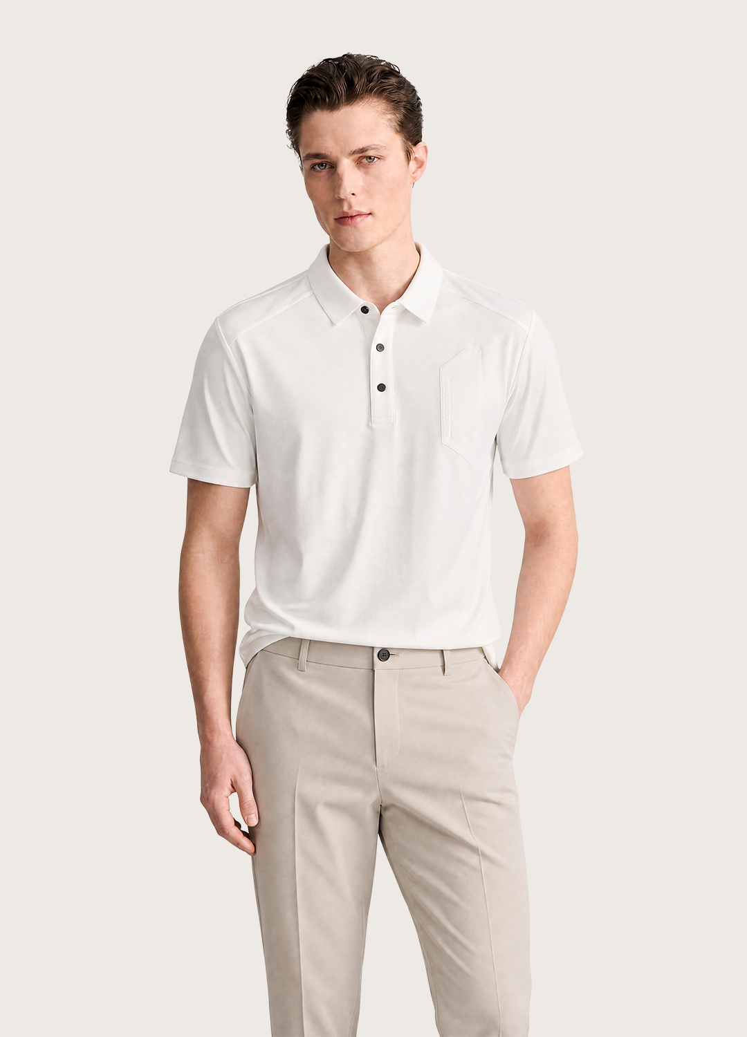 White Branded Polo