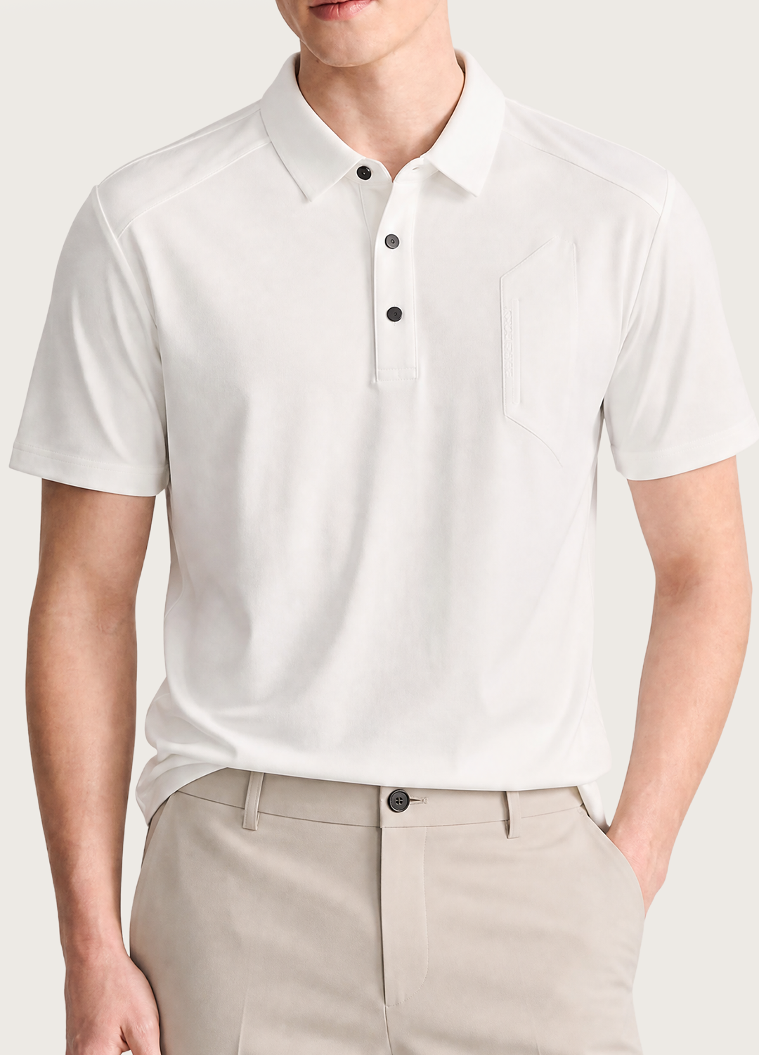 White Branded Polo
