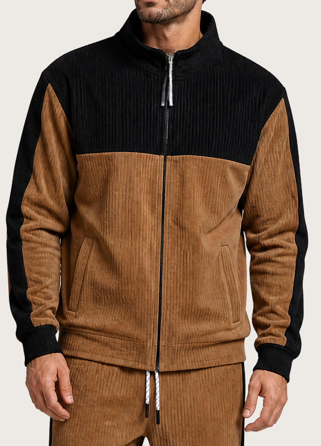 Corduroy Black Panel Suit