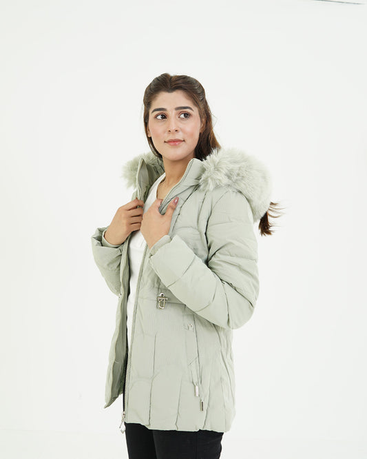 Ash White Puffer Jacket