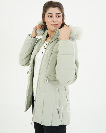 Ash White Puffer Jacket