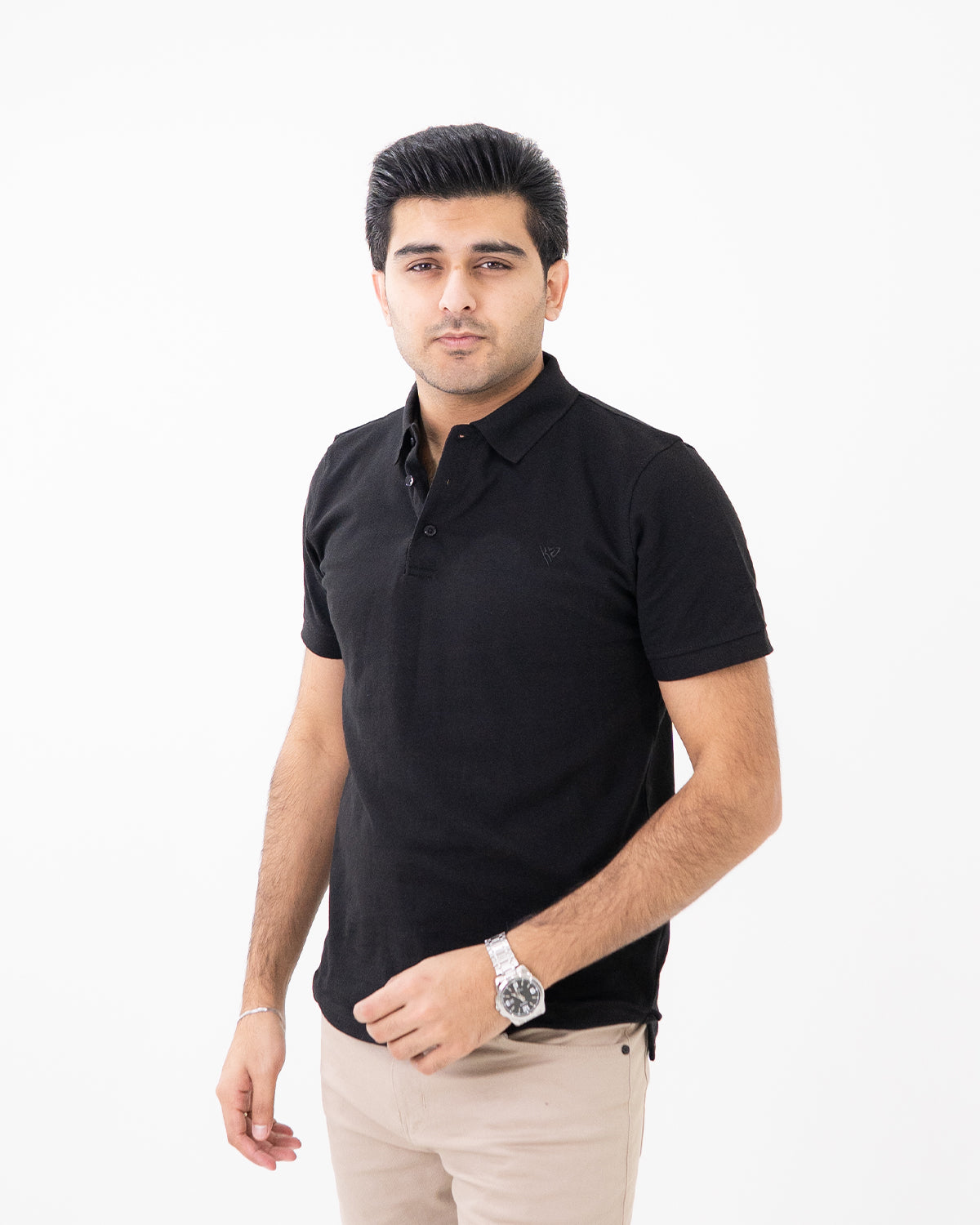 Black Knit Polo