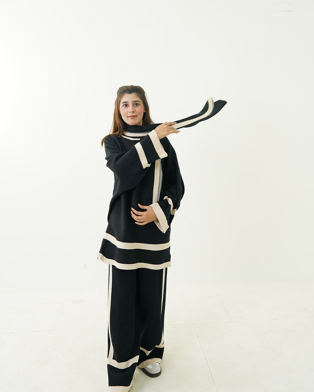 Black & Skin Co-Ord Set 3pc