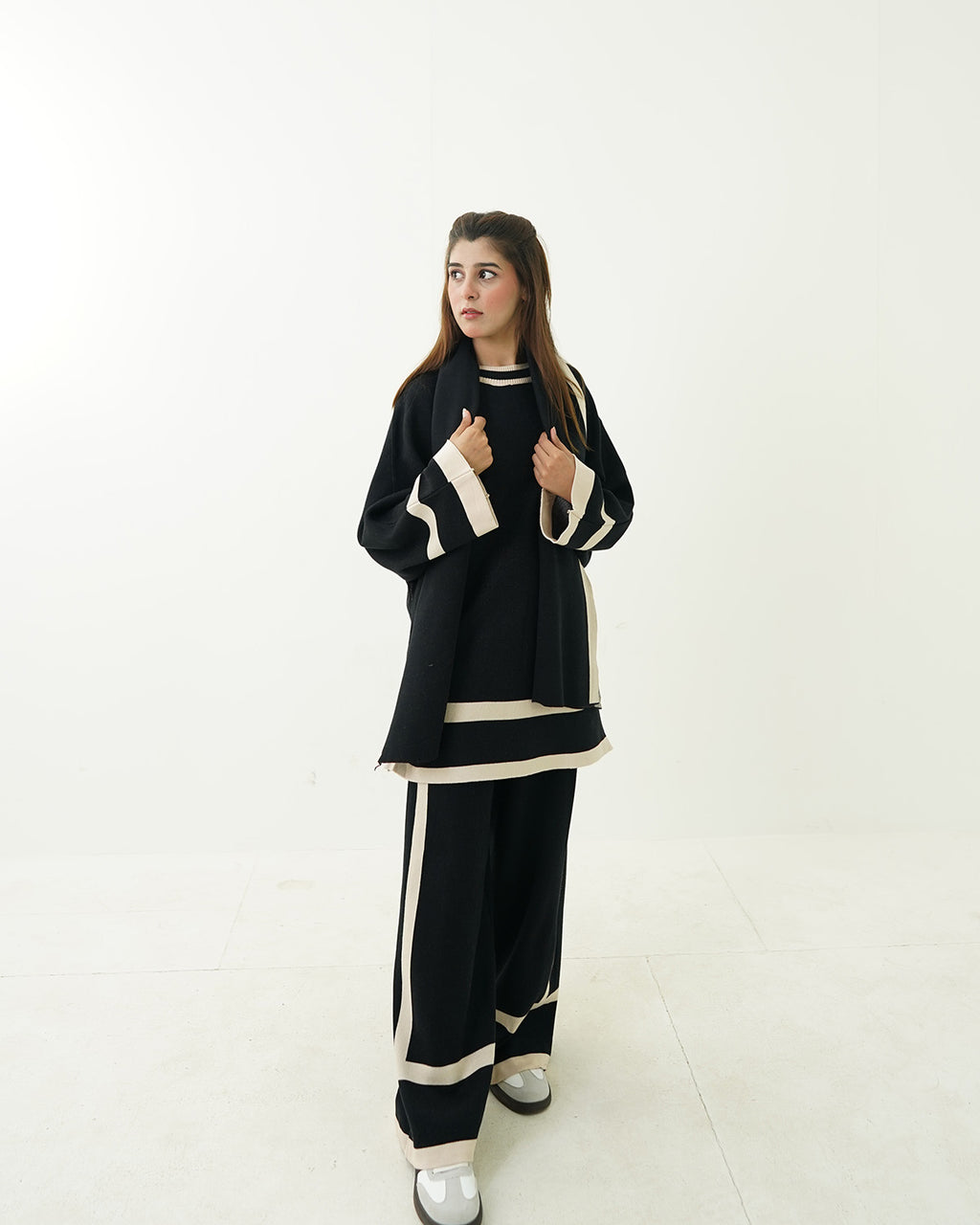 Black & Skin Co-Ord Set 3pc