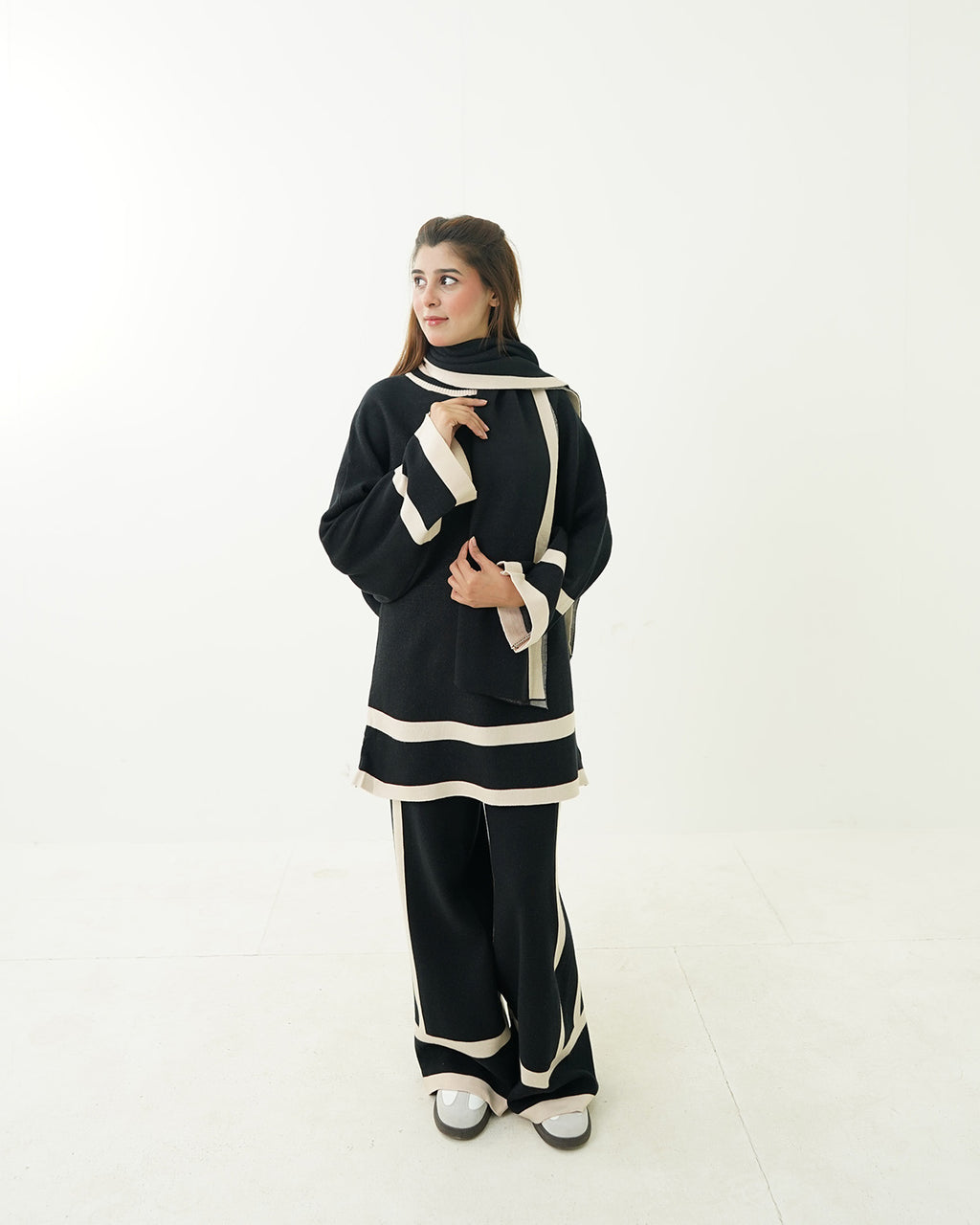 Black & Skin Co-Ord Set 3pc