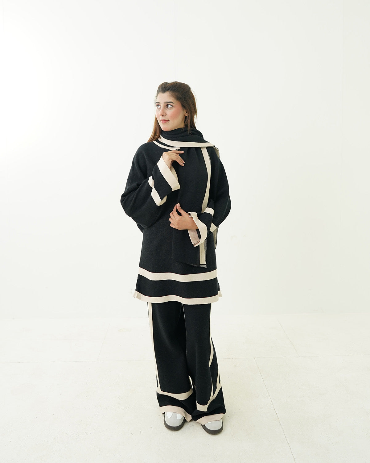 Black & Skin Co-Ord Set 3pc