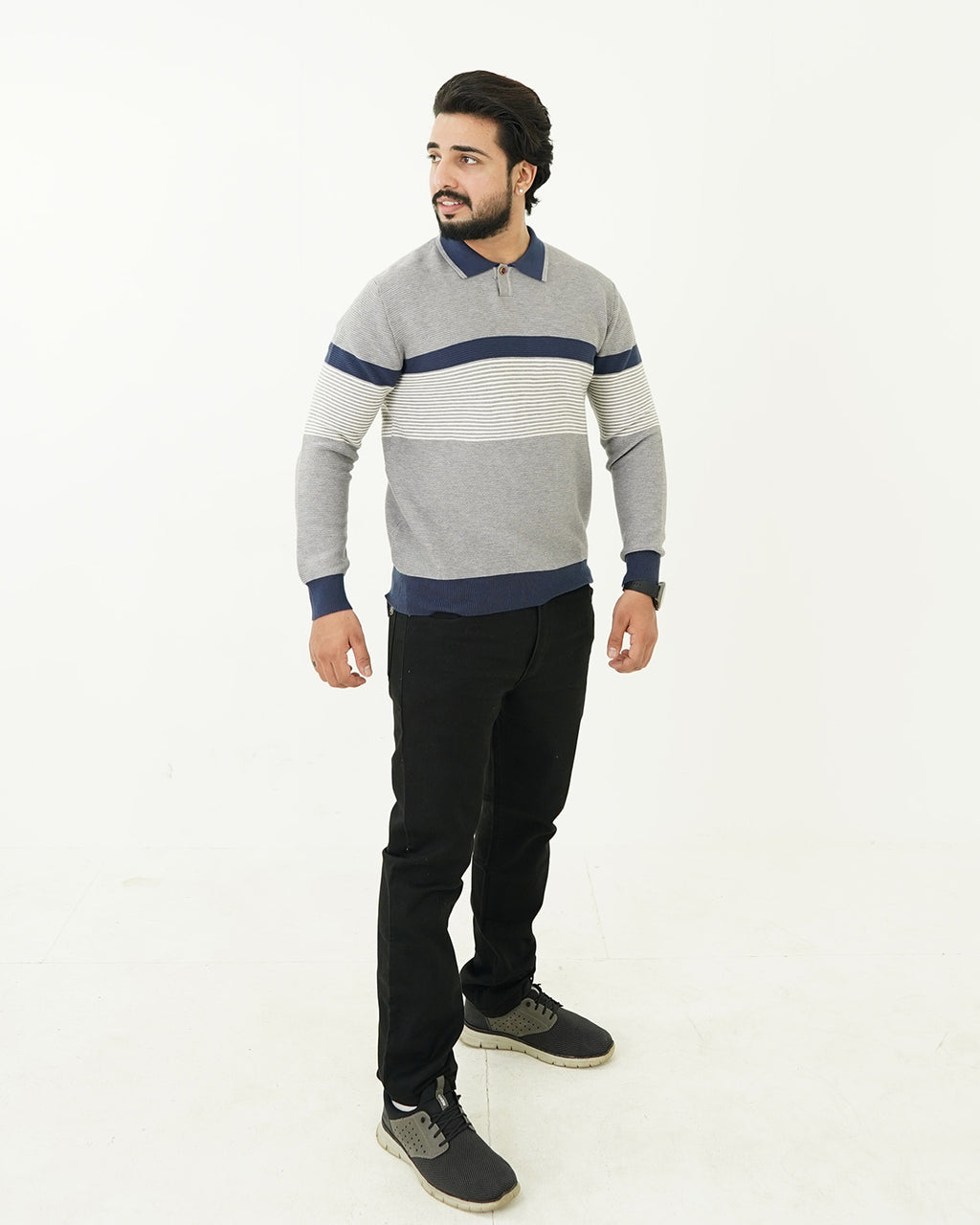 Lining Blue Polo Sweater