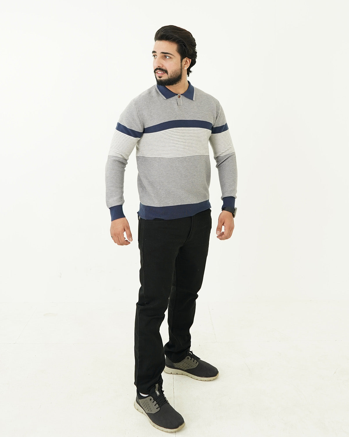 Lining Blue Polo Sweater