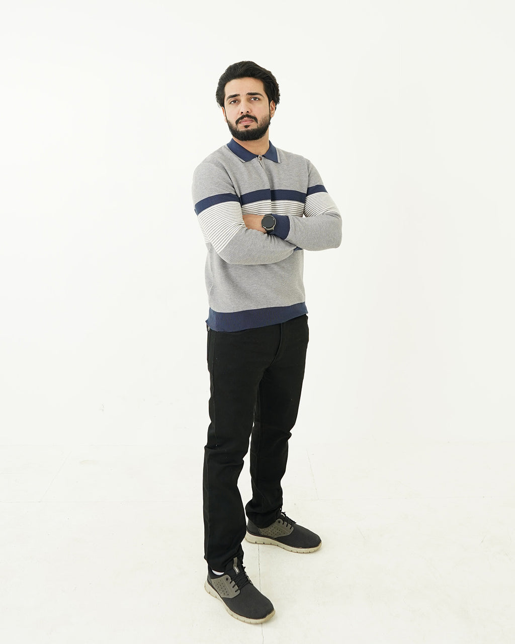 Lining Blue Polo Sweater