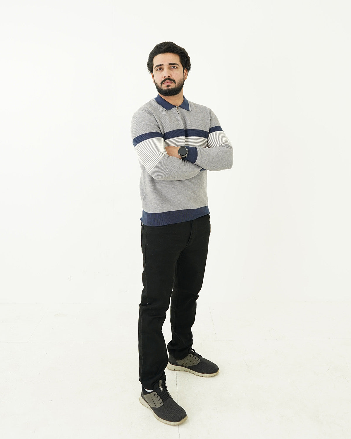 Lining Blue Polo Sweater