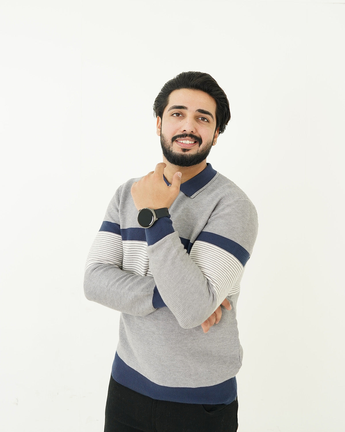 Lining Blue Polo Sweater