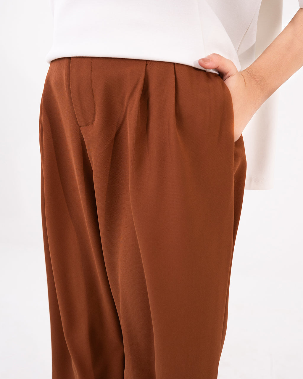 Brown Pleated Pants