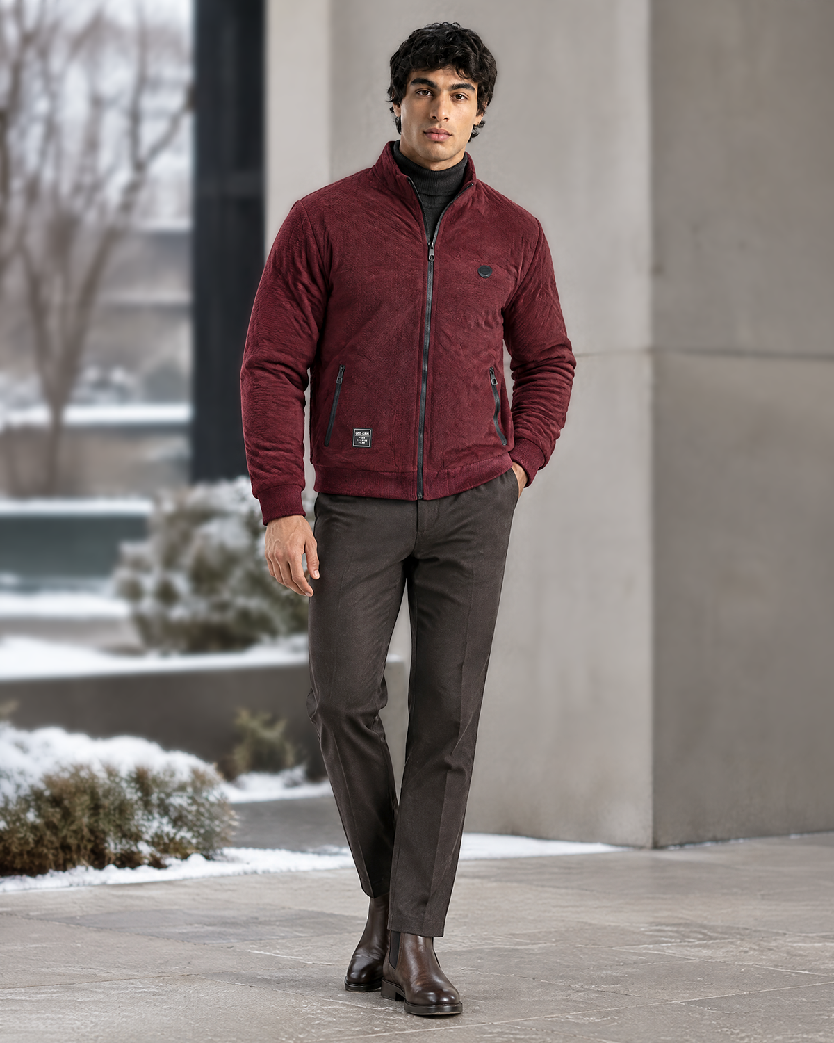 Burgundy Bomber Jacket