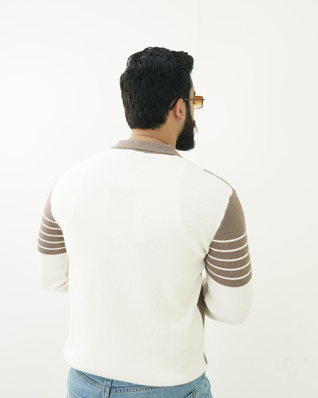 Beige BorderLine Sweater Shirt