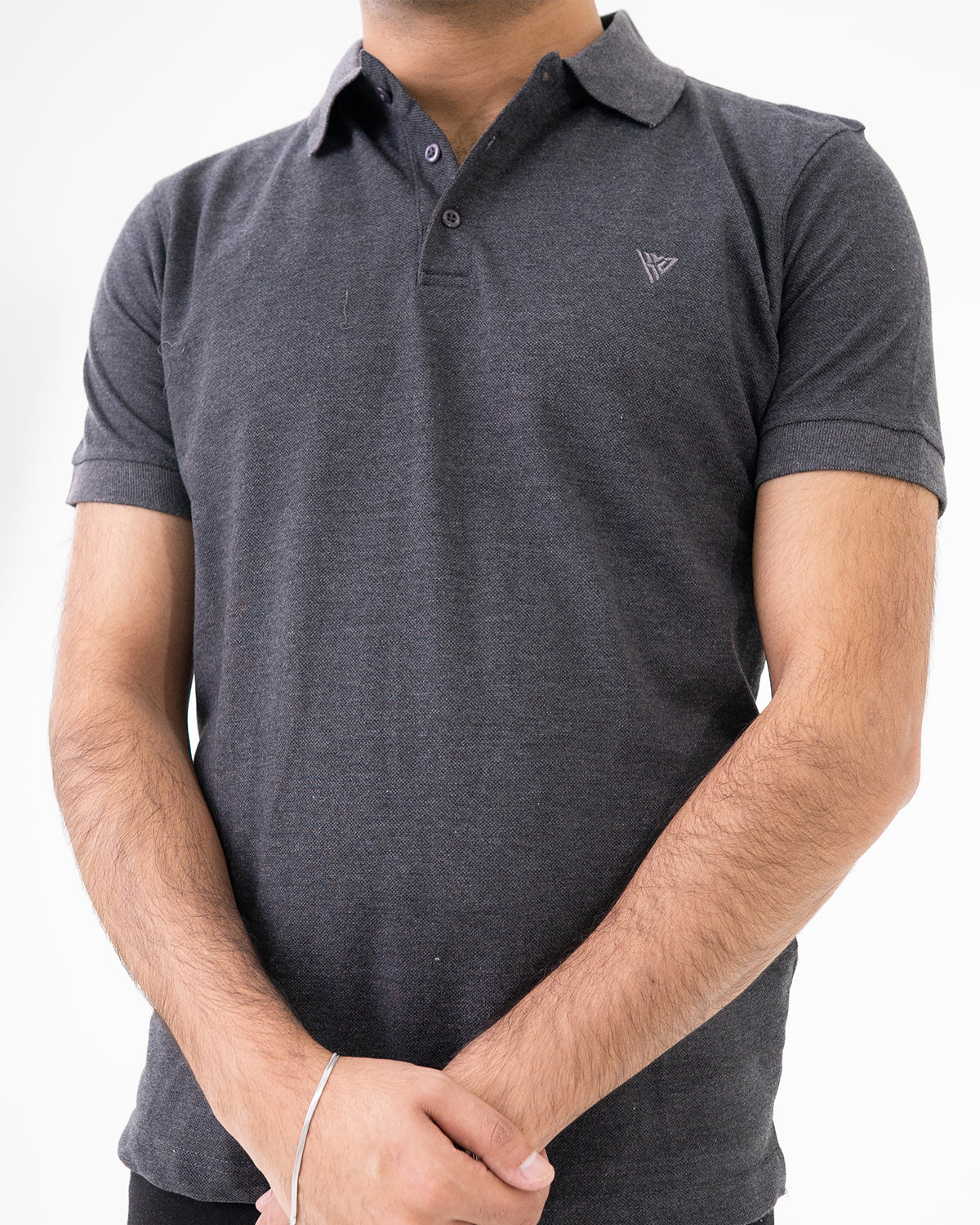 Charcoal Knit Polo