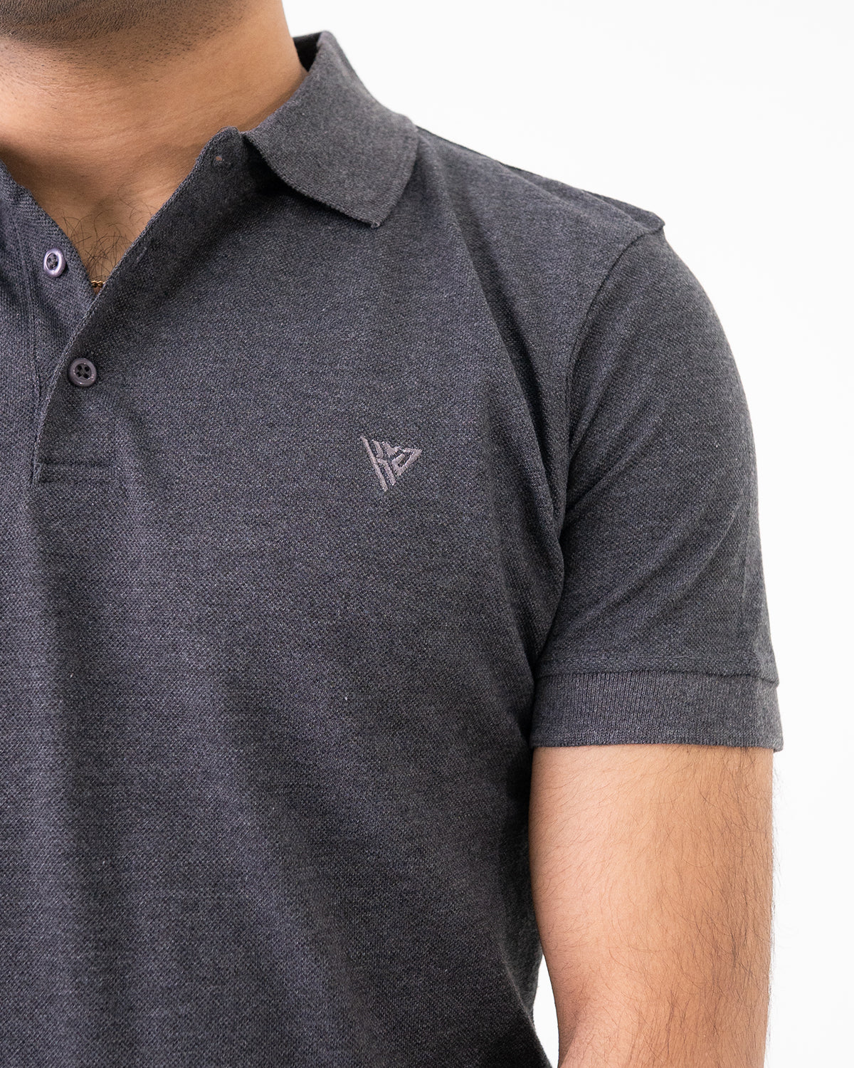 Charcoal Knit Polo