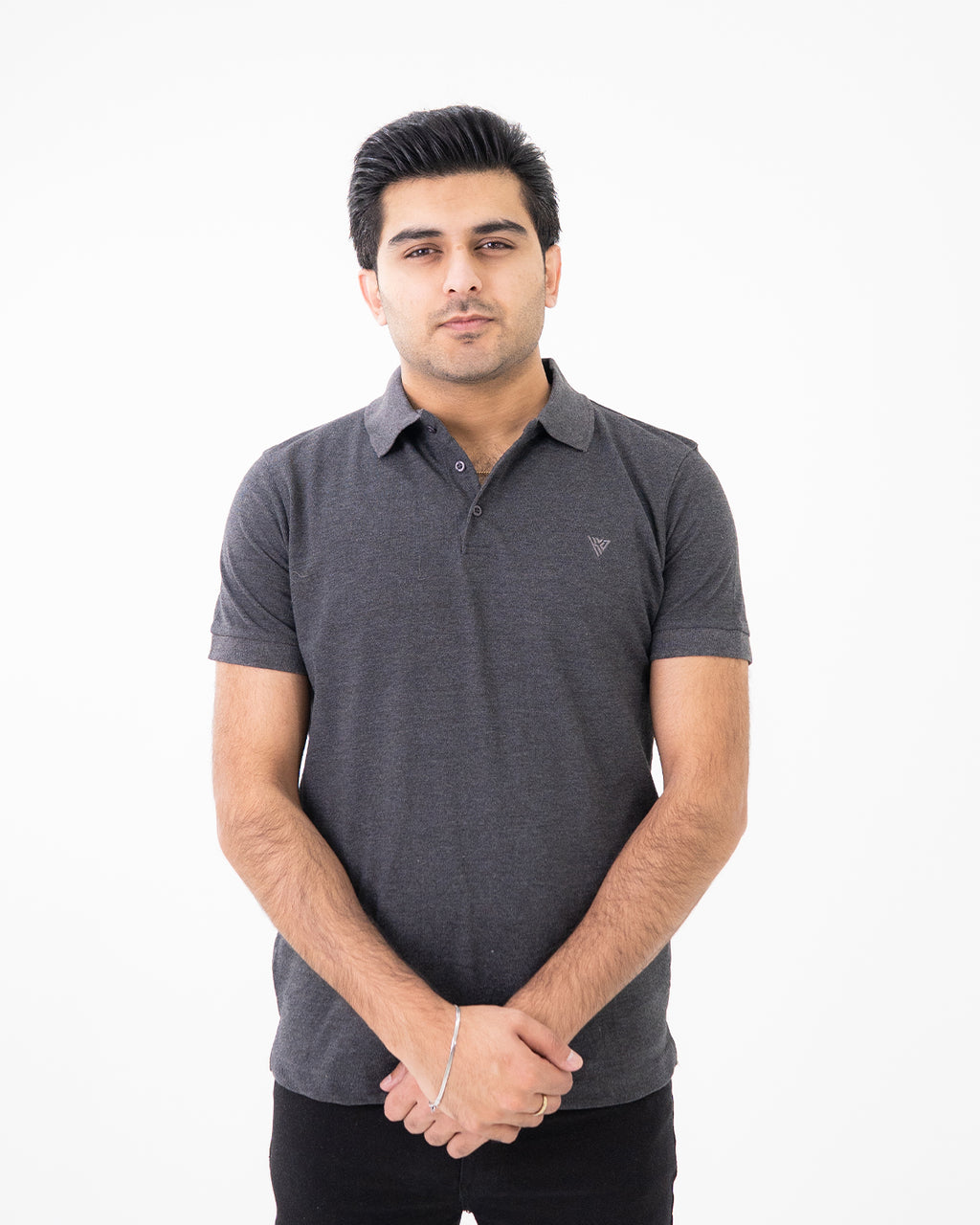 Charcoal Knit Polo