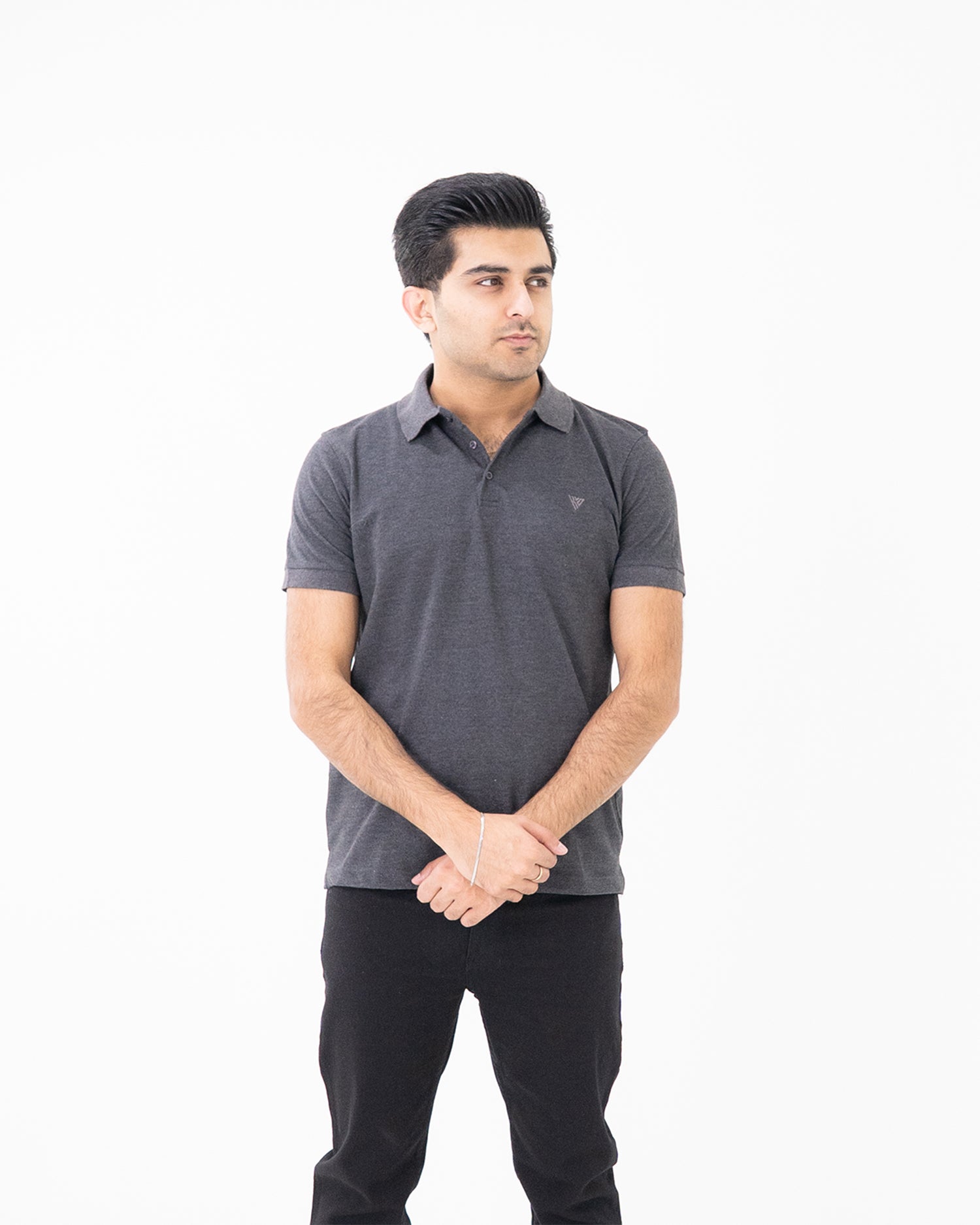 Charcoal Knit Polo